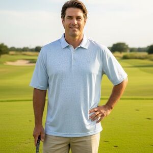 Greg Norman Collection Blue Performance Polo Shirt